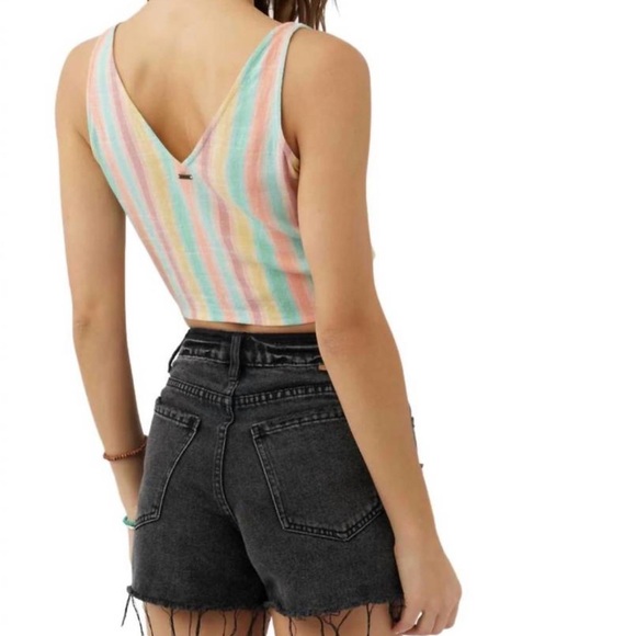 NEW O'NEILL Zera Stripe Crop Top Multi Colored - Size S - Picture 2 of 7